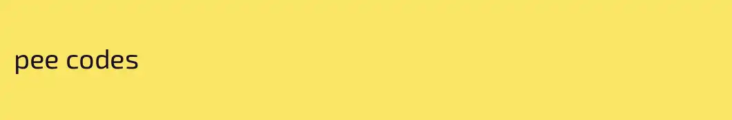 pee codes